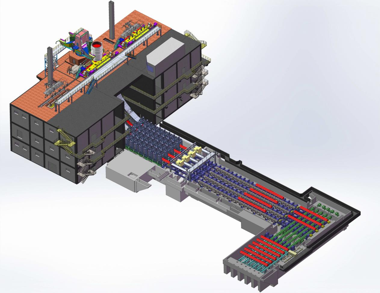 5-Φ1400毫米超大圆坯连铸机示意图
